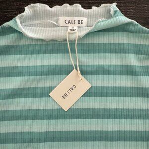 Cali Be Striped Ribbed Long Sleeve Top | Size Medium | NWT